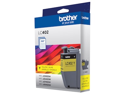 Brother LC402 Yellow Standard Yield Ink Cartridge, Prints Up to 550 Pages (LC402YS)