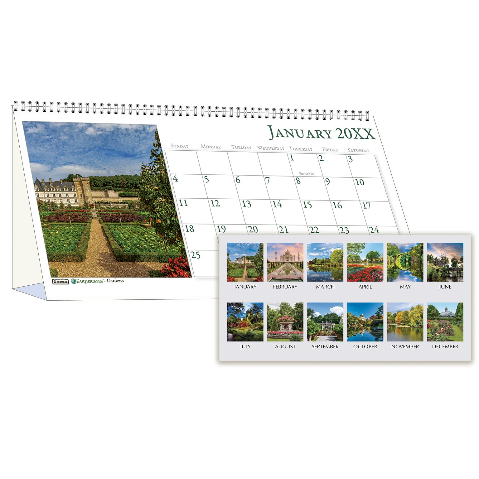 2026 House of Doolittle Earthscapes Gardens 4.25 x 8.5 Monthly Desk Top Tent Calendar (309-26)