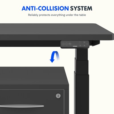 FlexiSpot E7COMMERCIAL 72''W Electric Adjustable Particle Board Standing Desk, Black(E7BCOM7230-B)