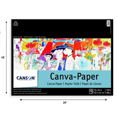 Canson Artist Series 18 x 24 Canvas Pad,  10 Sheets/Pad (MCXC100510845)