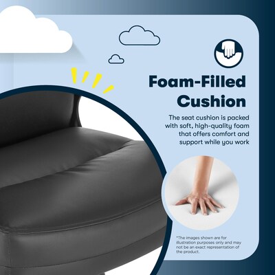 Serta Comfort Big & Tall Ergonomic Bonded Leather Swivel Executive Chair, Black (CHR10131A)