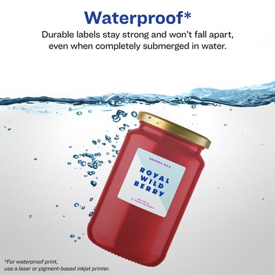 Avery Laser/Inkjet Square Durable Waterproof Labels, 3" x 3", White, 150 Labels/Pack (94101)