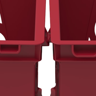 Storex Polypropylene/PP Mini Crate, 9" x 7.75" x 6", Red, 12/Pack (STX61593U12S)