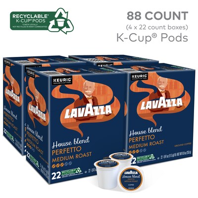 Lavazza House Blend Perfetto Coffee Keurig® K-Cup® Pods, Medium Roast, 88/Carton (5000382580CT)