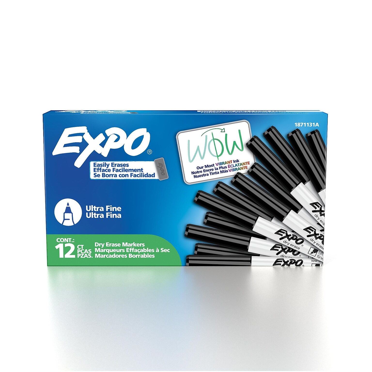 Expo Dry Erase Markers, Ultra Fine Tip, Black, 12/Pack (1871131)