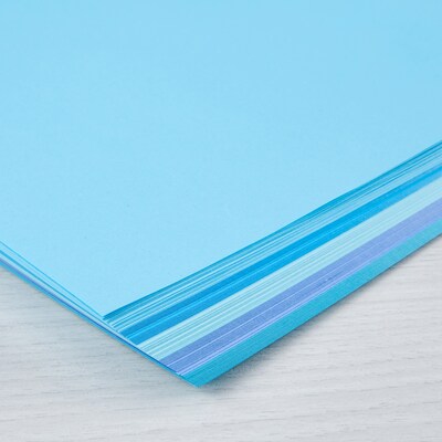Astrobrights Colored Paper, 24 lbs., 8.5" x 11", Assorted Galactic Blues, 100 Sheets/Ream (91529)