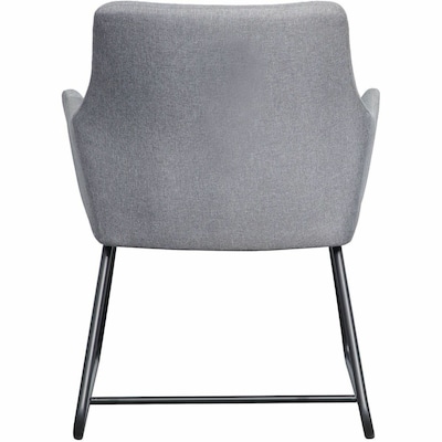 Lorell Mid-Century Modern Flannel Guest Chair with Steel Sled Base, Gray (LLR68562)