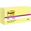 Post-it® Super Sticky Notes, 3 x 3, Canary Yellow, 90 Sheets/Pad, 12 Pads/Pack (654-12SSCY)