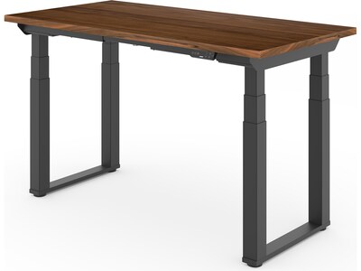 FlexiSpot E7Q 60"W Electric Adjustable Standing Desk, Black Walnut/Black (E7QB6030-BW)