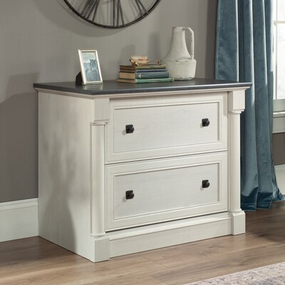 Sauder Palladia 2-Drawer Lateral File Cabinet, Letter/Legal Size, 29.63H x 36.75W x 22D, Glacier Oak (432728)
