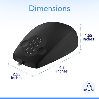 Delton M41 Ambidextrous Optical USB Mouse, Black (DMSWM41-U)