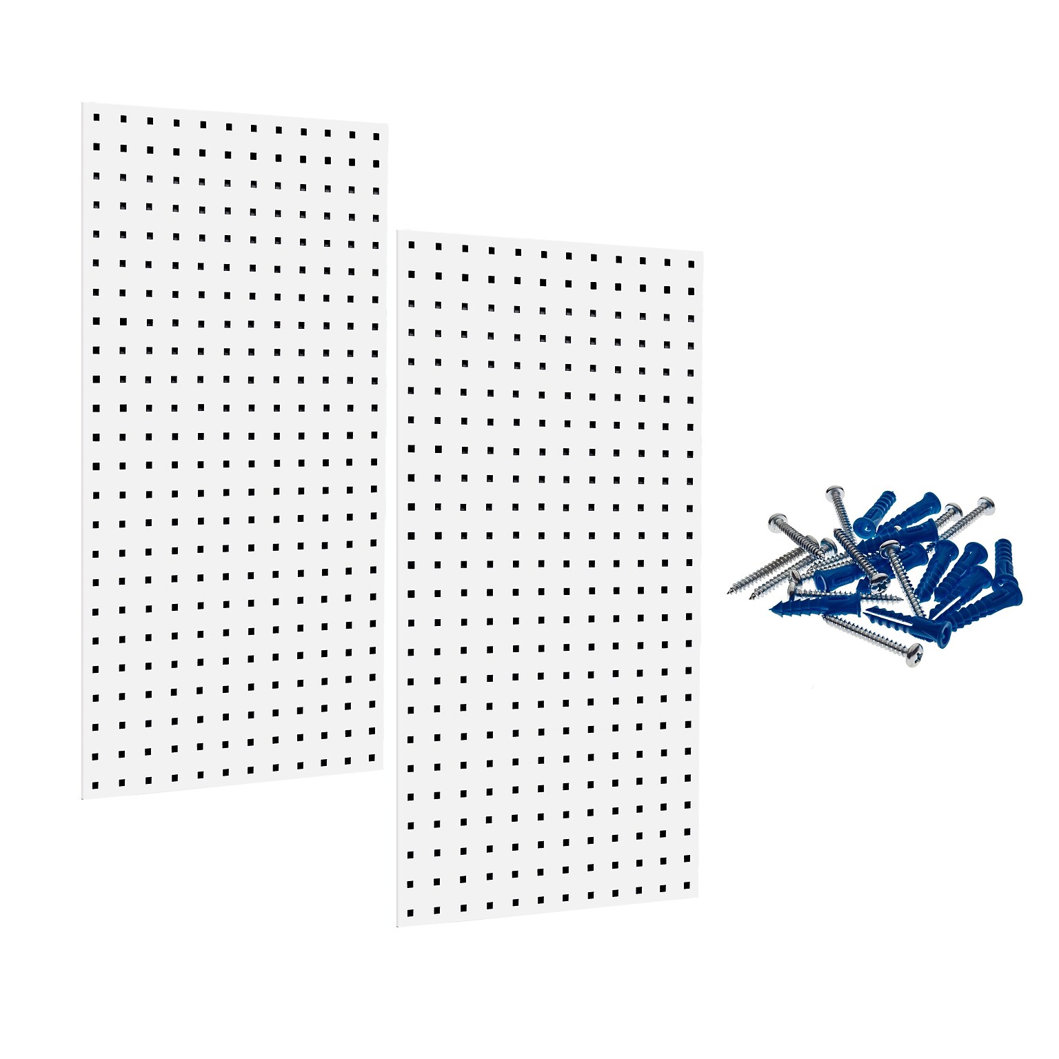 Triton Products LocBoard 18 x 36 x 9/16 Steel Square Hole Pegboards, Set of 2 (LB18-W)