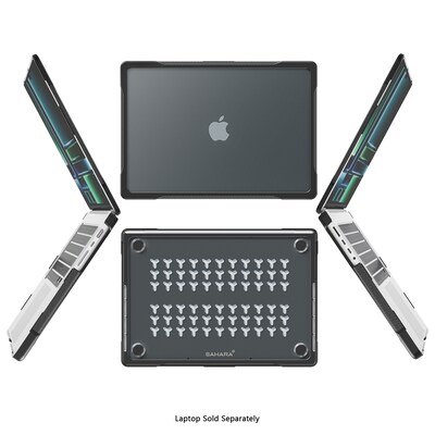 SaharaCase Raider Series Laptop Case for MacBook Pro 14-Inch (2021–2025, M1–M5), Black/Clear (LT00043)