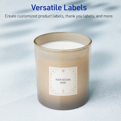 Avery Square Multipurpose Labels, 3" x 3", White, 60/Pack (19479370643)