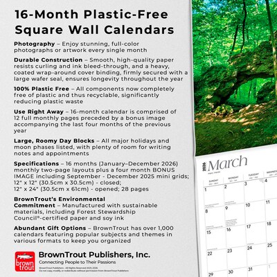 2026 BrownTrout Iowa Wild & Scenic 12" x 12" Monthly Wall Calendar (9798330703920)