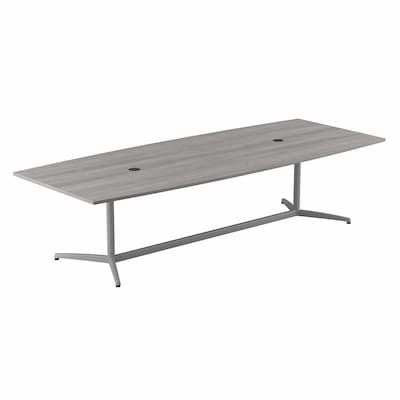 Bush Business Furniture 120W x 48D Boat Shaped Conference Table with Metal Base, Platinum Gray (99TBM120PGSVK)