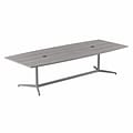 Bush Business Furniture 120W x 48D Boat Shaped Conference Table with Metal Base, Platinum Gray (99TB