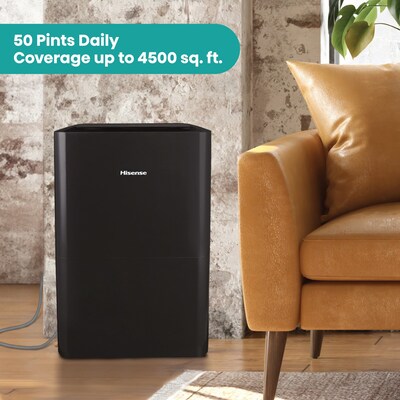 Hisense 50-Pint Dehumidifier, 3-Speed, Covers up to 4500 sq. ft., Black (ADH50KP26)