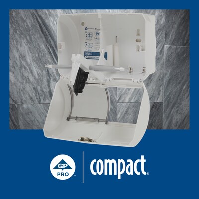 Georgia-Pacific Compact 2-Roll Side-by-Side Coreless Toilet Paper Dispenser, White (56797A)