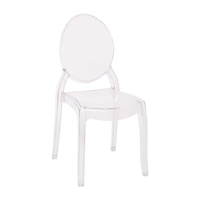 Flash Furniture Revna Resin Banquet & Event Ghost Chairs, Armless, Transparent Crystal, 4/Pack (ZHGHOSTOVR4)