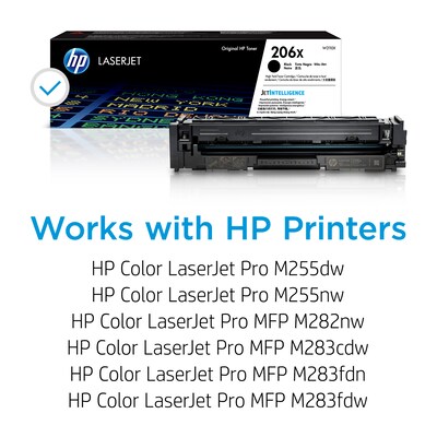 HP 206X Black High Yield Toner Cartridge (W2110X), print up to 3150 pages
