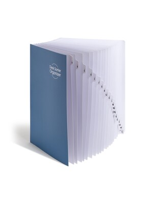 Smead Plastic Indexed Desk File, Alphabetical Index, Blue (89237)