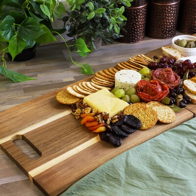 MegaChef 33" x 12" Acacia Wood Folding Cheese Cutting Board (935122174M)
