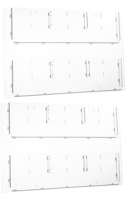 AdirOffice Acrylic Magazine Rack with Adjustable Pockets, Clear, 2/Pack (640-2923-CLR-2PK)