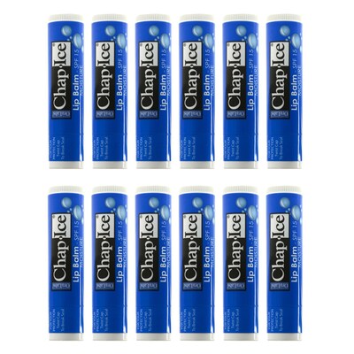 ChapIce Moisture SPF 15 Lip Balm, 0.15 oz Tube, 12 Tubes/Bag, 24 Bags/Carton