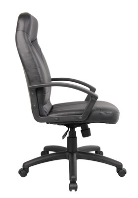 Boss High Back LeatherPlus Chair, Black (B8401)