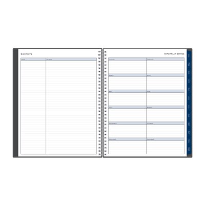 2026 Blue Sky Passages 8.5" x 11" Calendar Year Weekly & Monthly Planner, Plastic Cover, Gray (100008-26)