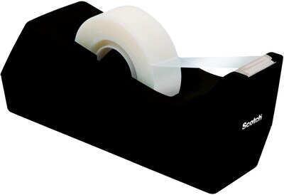 Scotch Desktop Tape Dispenser, 1 Dispenser, Black, Home Office and Back to School Supplies for College and Classrooms