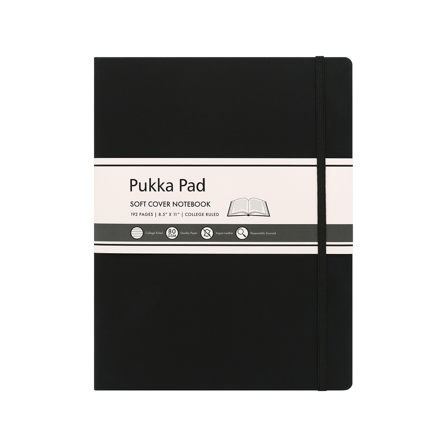 Pukka Pad Professional Notebooks, 8.5 x 11, College Ruled, 96 Sheets, Black (9942-SIG)