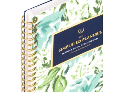 2025 AT-A-GLANCE Simplified by Emily Ley Greenbriar Floral 5.5" x 8.5" Weekly & Monthly Planner, Poly Cover, Multicolor