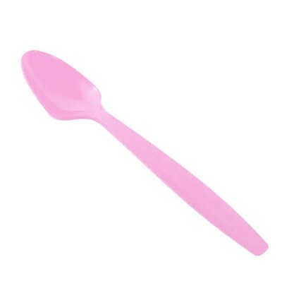 JAM PAPER Premium Utensils Party Pack, Plastic Spoons, Baby Pink Pastel, 48 Disposable Spoons/Pack