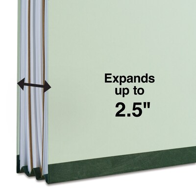 Staples® 60% Recycled Top Tab Pressboard Classification Folders, 2/5 Cut Tab, 2 Partitions, 10/Box (18339)