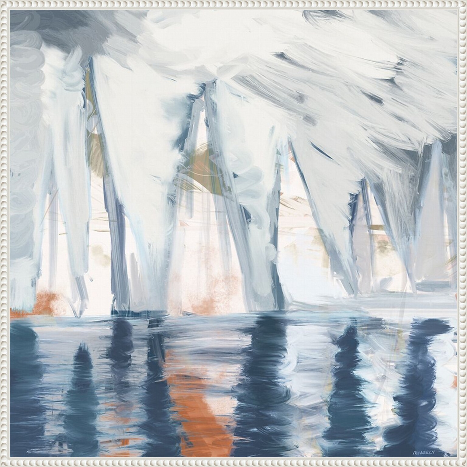 Amanti Art Sailboats In The Mist II by Dan Meneely Framed Canvas Wall Art Print, 30 x 30 (A42678299988)