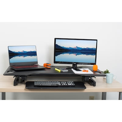 Lorell Active Office XL Adjustable Stand, Up 47” Monitors, Black (LLR82013)