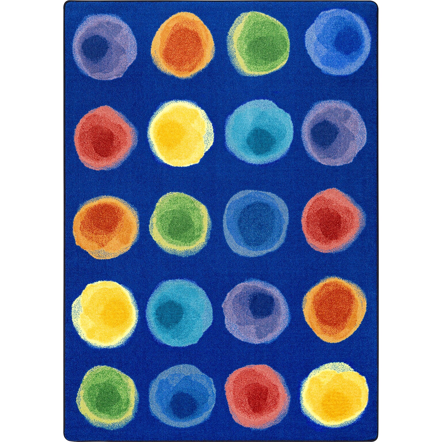 Joy Carpets Watercolor Spots Nylon 54 x 78 Machine Tufted Rug, Rainbow (2143C-01)