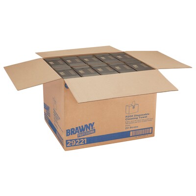 Brawny P200 Paper Cleaning Wipers, 12.5" x 8", White, 20/Carton (29221)