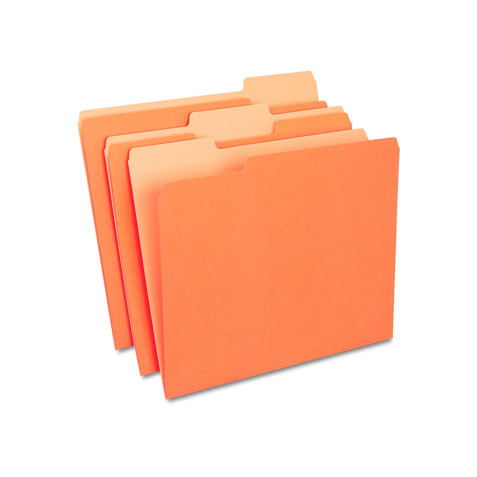 Staples File Folders, 1/3-Cut Tab, Letter Size, Orange, 100/Box (ST433680-CC)