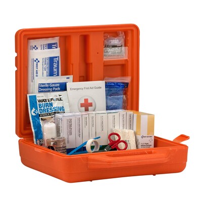 First Aid Only Weatherproof Hard Plastic First Aid Kit, ANSI A+/ANSI 2015, 50 People, 215 Pieces, Re