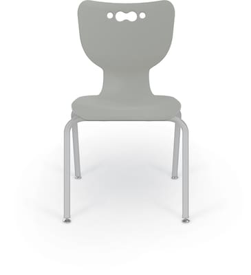 MooreCo 18" Hierarchy Student Chair with 4 Legs, Morning Fog/Platinum Base (703673562638)
