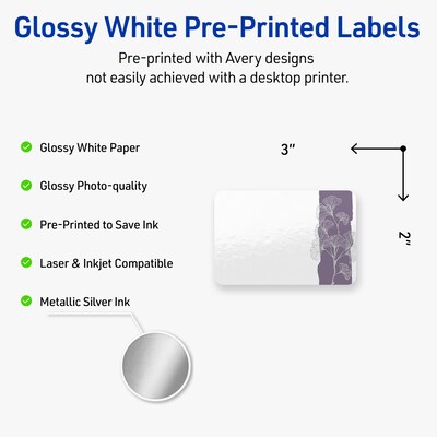 Avery Laser/Inkjet Rectangle Multipurpose Labels, 2 x 3, White, 80/Pack (S00-F4Q)