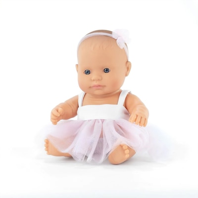 Miniland My Friends & Me Vinyl Caucasian Girl Baby Doll, 8.25, Multicolored (MLE33001)