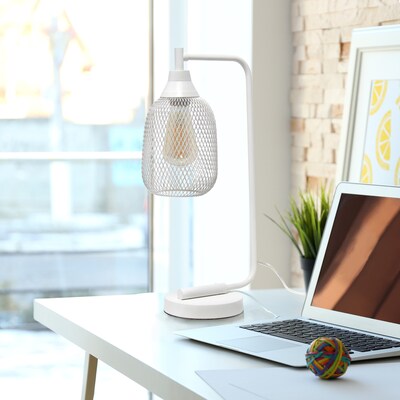 Elegant Designs LED Desk Lamp, 19", Matte White Metal (LD1060-WHT-LB)