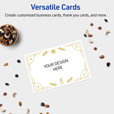 Avery Gold-White Christmas Trees Matte Blank Card, White, 20/Pack (S00-FDY)