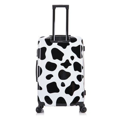 InUSA Prints 30.76" Hardside Suitcase, 4-Wheeled Spinner, TSA Checkpoint Friendly, Cow Animal Print (IUAPC00L-COW)