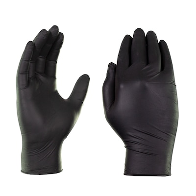 Gloveworks GWBEN Nitrile Exam Gloves, Large, Black, 100/Box (GWBEN46100)