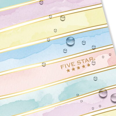 Five Star Shape It Up Spiral Notebook Plus Study App, 1 Subject, Wide Ruled, 8" x 10.5", Stripes (930209F-ECM)